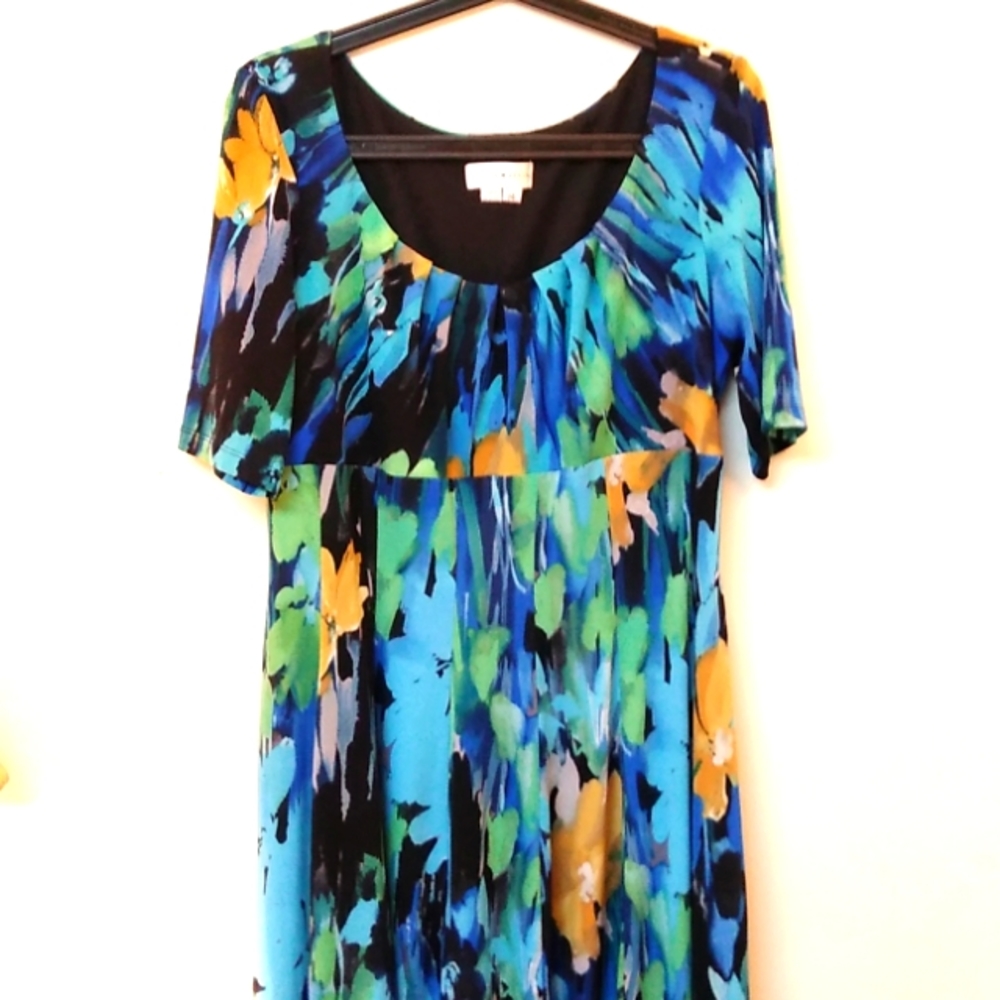 Women's Flair Dress Size 14 Black/Multi London Style